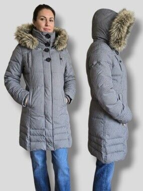 Soia & Kyo Women's Black & White Houndstooth Down Puffer Coat